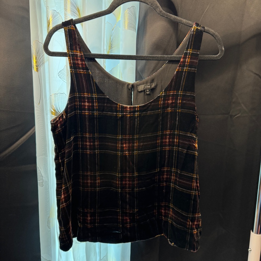 J. Crew Black and Red Plaid Tank Top